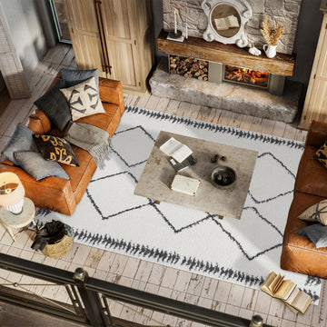 Calvia Moroccan Diamond Shag Area Rug